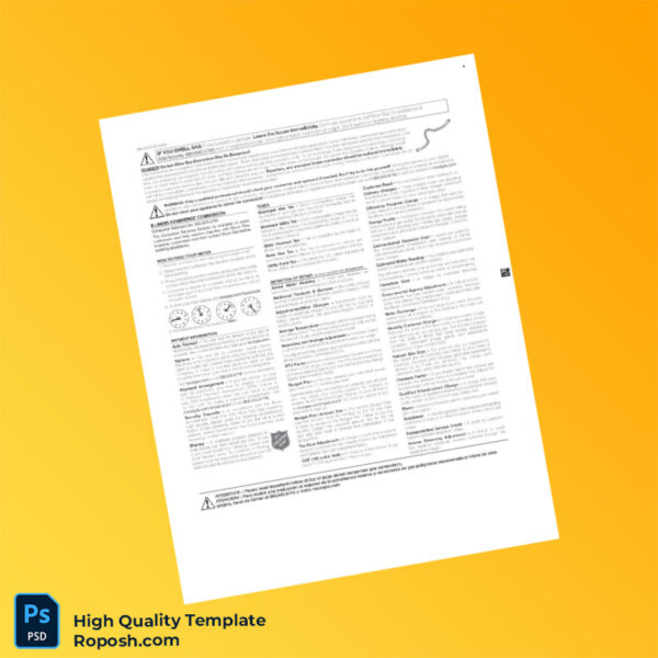 USA Nicor Gas Editable Gas Bill Template in Word and PDF formats 2 page