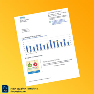 USA OUC Editable Water Bill Template in Word and PDF formats 2 page