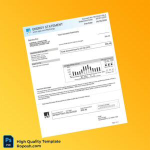 USA PG E Editable Electricity Bill Template in Word and PDF formats 2 page