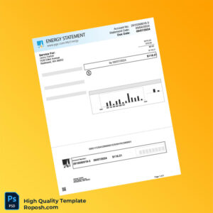 USA PG E Editable Utility Bill Template in Word and PDF formats