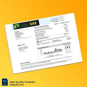 USA PG E Energy LLC Editable Utility Bill Template in Word and PDF formats