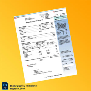 USA Pacific Power Editable Utility Bill Template in Word and PDF formats