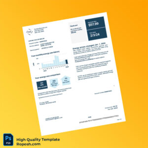 USA Portland General Editable Utility Bill Template in Word and PDF formats 3 page