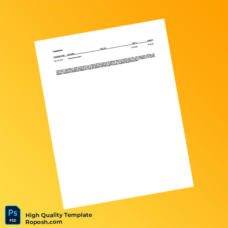 USA Qonto Bank Statement Template in Word and PDF formats 2 page USA Qonto Bank Statement Template in Word and PDF formats 2 page
