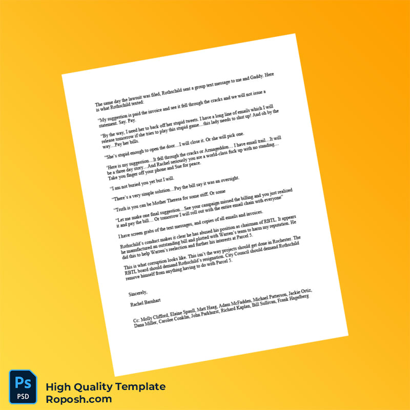 USA Rochester Broadway Theatre League Editable Letter Template in Word and PDF formats 2 page USA Rochester Broadway Theatre League Editable Letter Template in Word and PDF formats 2 page