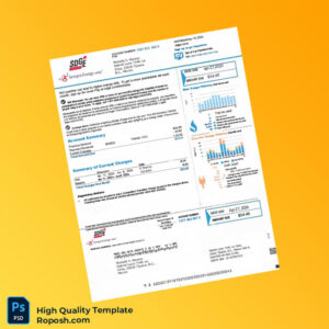USA SDG E Editable Energy Bill Template in Word and PDF formats