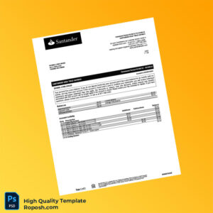 USA Santander Bank Statement Template in Word and PDF formats 3 page USA Santander Bank Statement Template in Word and PDF formats 3 page