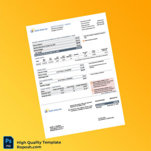 USA South Jersey Gas Editable Gas Bill Template in Word and PDF formats