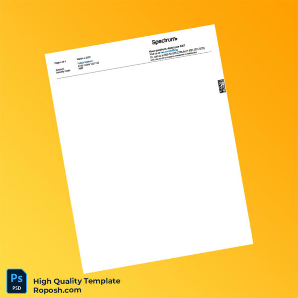 USA Spectrum Editable Billing Statement Template in Word and PDF formats 4 page