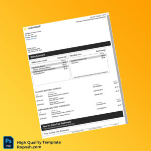 USA Spendwell Bank Statement Template in Word and PDF formats 2 page