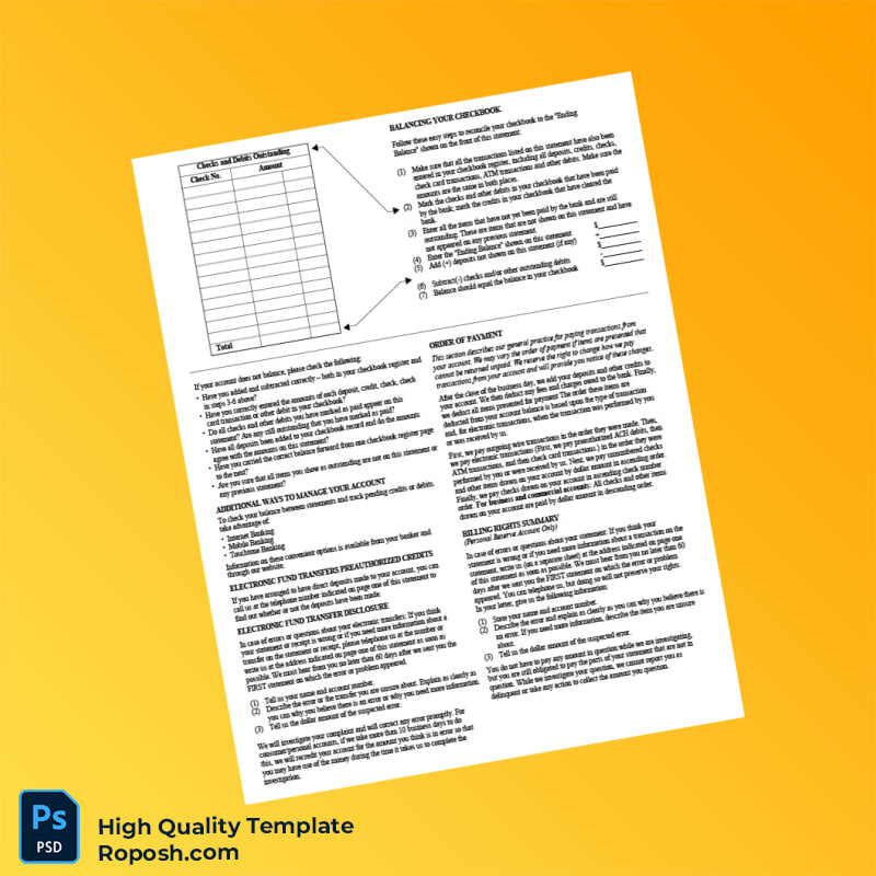 USA Synovus Bank Statement Template in Word and PDF formats 8 page USA Synovus Bank Statement Template in Word and PDF formats 8 page
