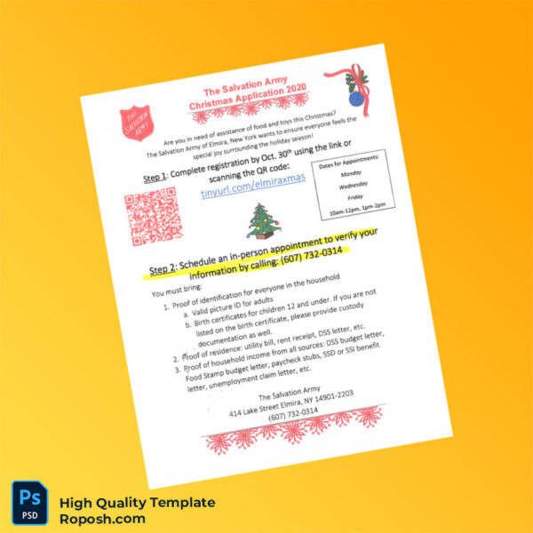 USA The Salvation Army Editable Flyer Template in Word and PDF formats