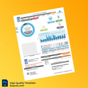 USA Tucson Water Editable Utility Services Statement Template in Word and PDF formats 2 page