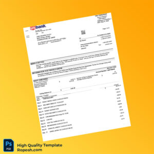 USA U S Bank Account Statement Template in Word and PDF formats 2 page