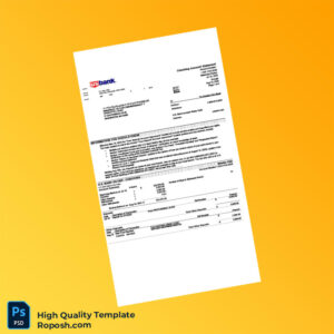 USA U S Bank Checking Account Statement Template in Word and PDF formats 4 page