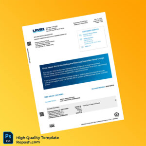 USA UMB Bank Statement Template in Word and PDF formats 3 page