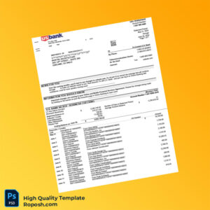 USA US Bank Account Statement Template in Word and PDF formats 7 page