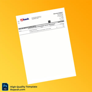 USA USBank Business Statement Template in Word and PDF formats 5 page