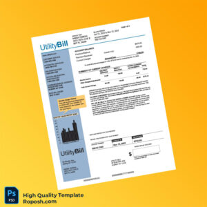 USA Utility Bill Editable Utility Bill Template in Word and PDF formats 3 page