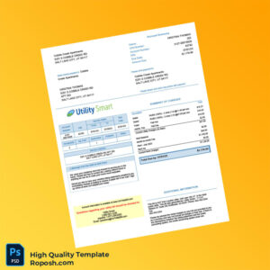 USA Utility Smart Editable Tenant Utility Rent Bill Template in Word and PDF formats