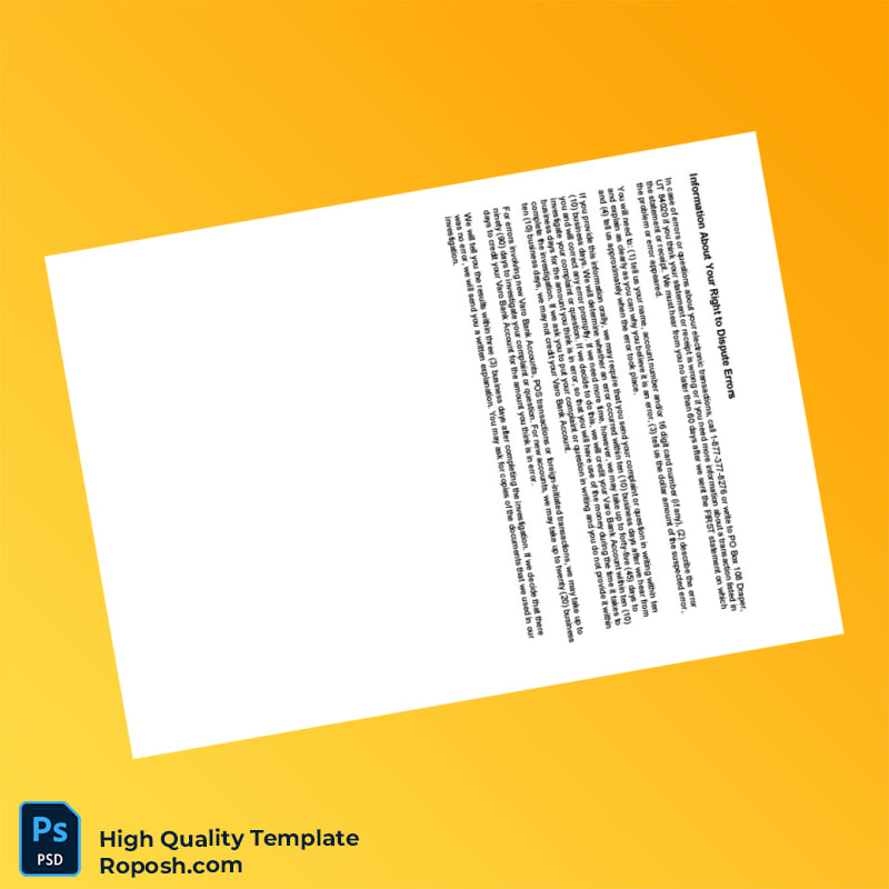 USA Varo Bank Statement Template in Word and PDF formats 2 page USA Varo Bank Statement Template in Word and PDF formats 2 page