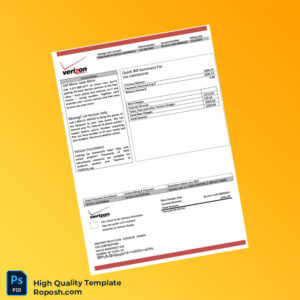 USA Verizon Editable Utility Business Bill Template in Word and PDF formats