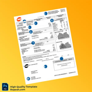 USA We Energies Editable Utility Bill Template in Word and PDF formats