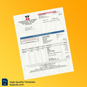 USA West Memphis Utility Commission Editable Utility Bill Template in Word and PDF formats