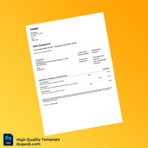 USA Wise Business Bank Statement Template in Word and PDF formats