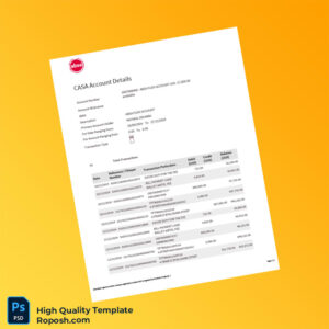 Uganda Absa Bank Statement Template in Word and PDF formats 3 page