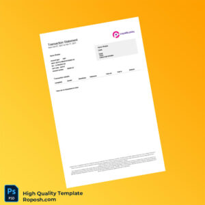 United Arab Emirates Apna Dhaba Transaction Statement Template in Word and PDF formats