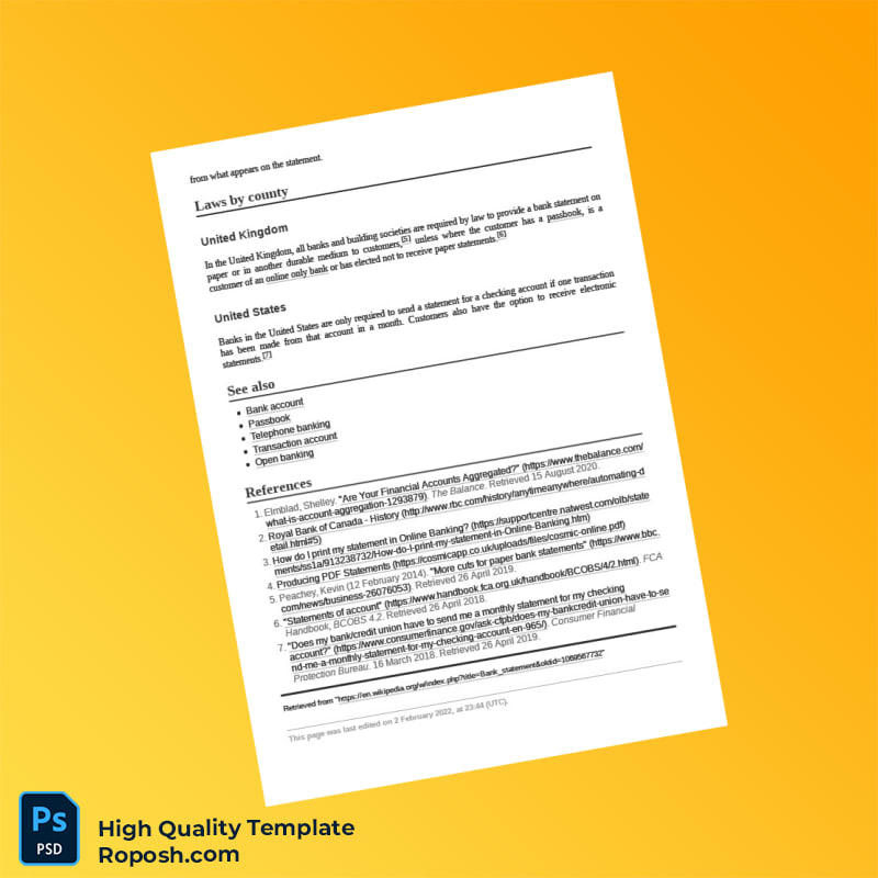 United Kingdom Bank Statement Template in Word and PDF formats 4 page United Kingdom Bank Statement Template in Word and PDF formats 4 page