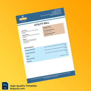 United States ACME Company Editable Utility Bill Template in Word and PDF formats 2 page