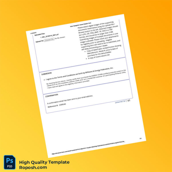 United States Editable Rebate Form Template in Word and PDF formats 3 page