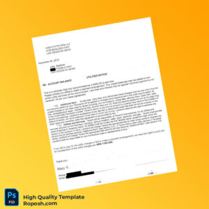 United States King Futt s PFM Editable Utilities Notice Template in Word and PDF formats 2 page