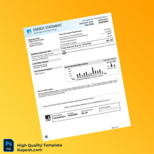 United States Pacific Gas And Electric Company Editable Energy Utility Bill Template in Word and PDF formats 3 page