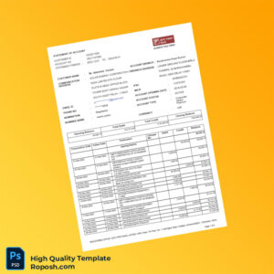 Unknown Bank Statement Template in Word and PDF formats 6 page