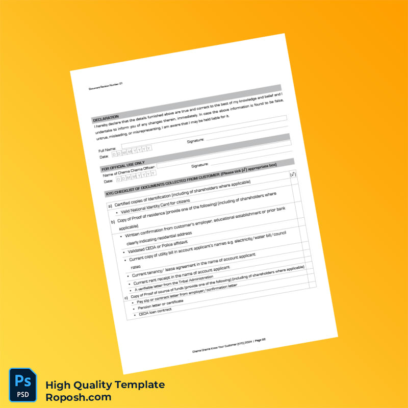 Unknown Editable KYC Template in Word and PDF formats 2 page Unknown Editable KYC Template in Word and PDF formats 2 page