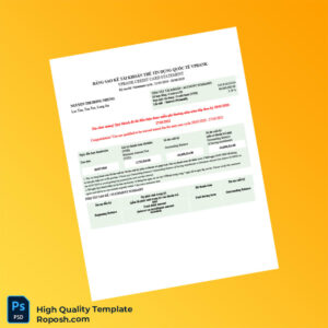 Vietnam VIB Bank Statement Template in Word and PDF formats 5 page