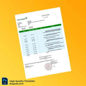 Vietnam Vietcombank Account Statement Template in Word and PDF formats