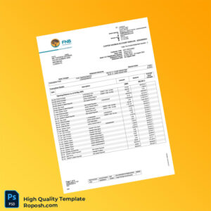 Zambia FNB Bank Statement Template in Word and PDF formats 4 page