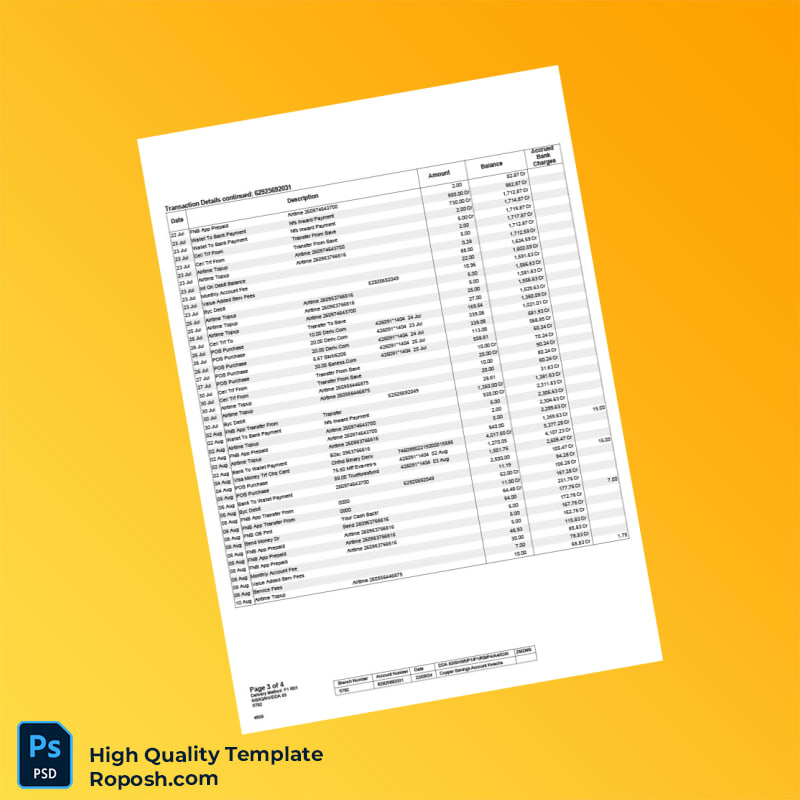 Zambia FNB Bank Statement Template in Word and PDF formats 4 page Zambia FNB Bank Statement Template in Word and PDF formats 4 page
