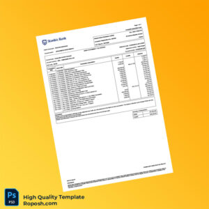 Zimbabwe Stanbic Bank Corporate Account Statement Template in Word and PDF formats