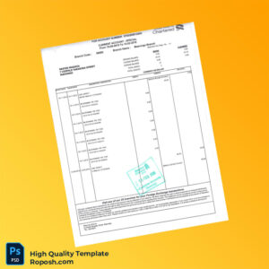 Zimbabwe Standard Chartered Bank Statement Template in Word and PDF formats 2 page