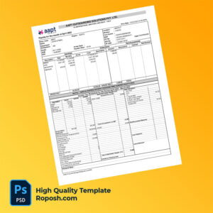 AAPT Outsourcing Solutions PVT LTD payslip word and pdf template