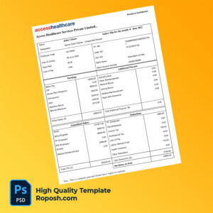 Access Healthcare Services Private Limited payslip word and pdf template