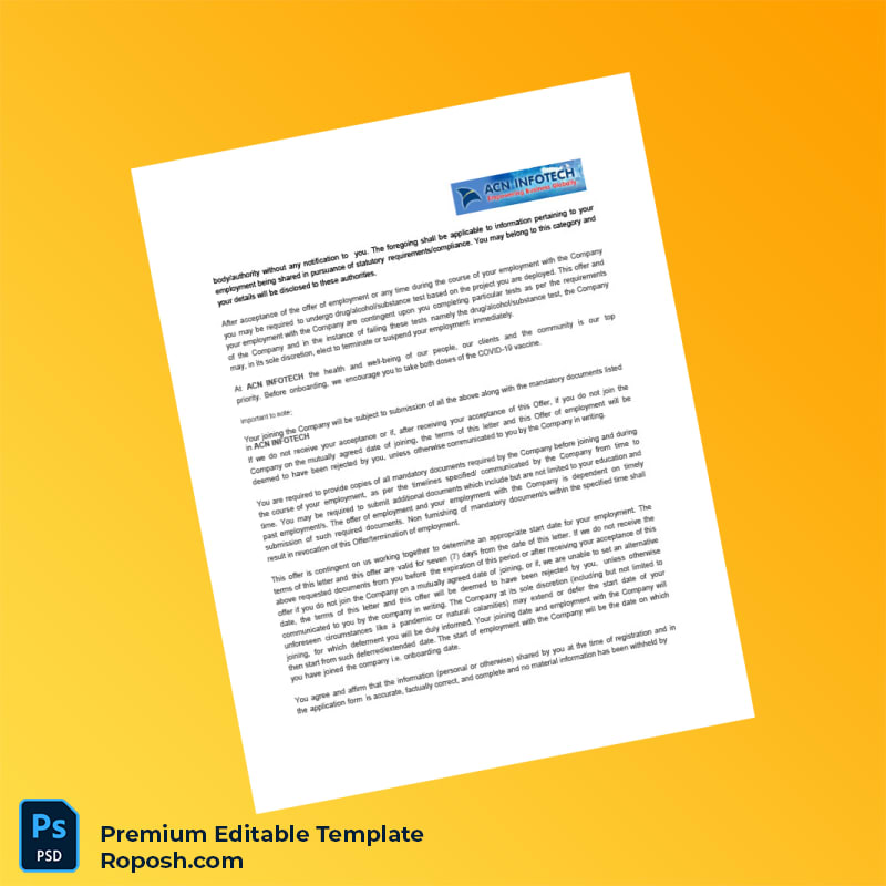 Customizable Acn Infotech Employment Verification Letter Word & PDF Template 6 page Customizable Acn Infotech Employment Verification Letter Word & PDF Template 6 page