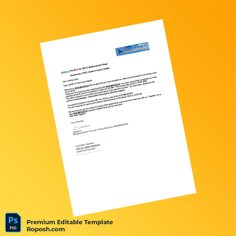 Customizable Acn Infotech Employment Verification Letter Word & PDF Template 6 page Customizable Acn Infotech Employment Verification Letter Word & PDF Template 6 page