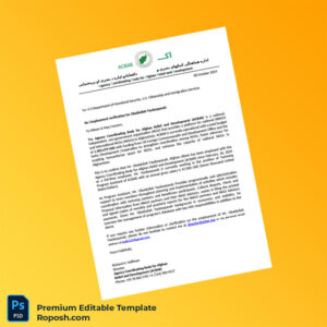 Customizable Afghanistan ACBAR Employment Verification Letter Word & PDF Template 2 page