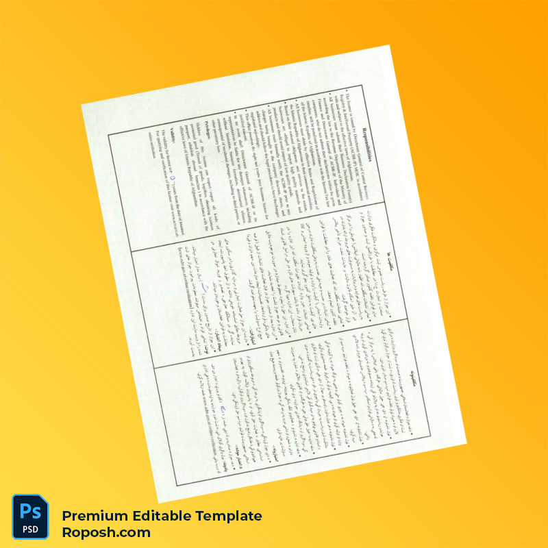 Customizable Afghanistan Directorate General of Central Business Business License Editable Word & PDF Template 2 page Customizable Afghanistan Directorate General of Central Business Business License Editable Word & PDF Template 2 page